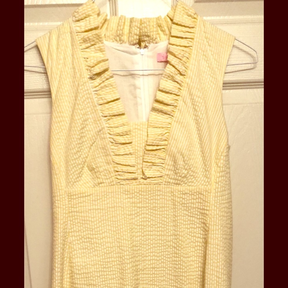 Lilly Pulitzer Yellow Seersucker Dress - Size 2